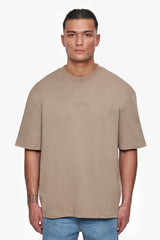 HEAVY OVERSIZE CURVED HD LOGO T-SHIRT WEATHERED TEAK