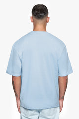 HEAVY OVERSIZE CURVED HD LOGO T-SHIRT BABY BLUE