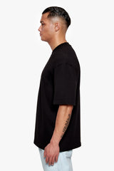 HEAVY OVERSIZE CURVED HD LOGO T-SHIRT BLACK