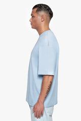 HEAVY OVERSIZE CURVED HD LOGO T-SHIRT BABY BLUE