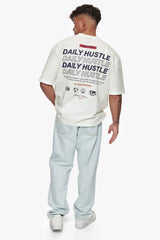 HEAVY OVERSIZE QUATTRO HUSTLE T-SHIRT CREAM