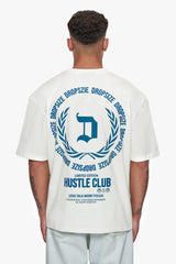 HEAVY OVERSIZE HUSTLE CLUB CIRCLE T-SHIRT CREAM