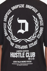 HEAVY OVERSIZE HUSTLE CLUB CIRCLE T-SHIRT BLACK