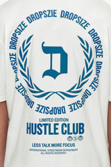 HEAVY OVERSIZE HUSTLE CLUB CIRCLE T-SHIRT CREAM
