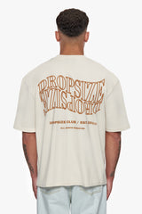 HEAVY OVERSIZE MIRRORED LOGO T-SHIRT COCONUT MILK