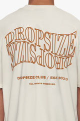 HEAVY OVERSIZE MIRRORED LOGO T-SHIRT COCONUT MILK