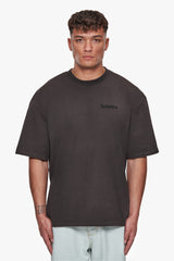 HEAVY OVERSIZE CARESS DOVES T-SHIRT WASHED BLACK