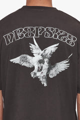 HEAVY OVERSIZE CARESS DOVES T-SHIRT WASHED BLACK