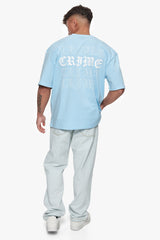 HEAVY OVERSIZE QUAD CRIME T-SHIRT BABY BLUE