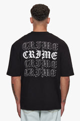 HEAVY OVERSIZE QUAD CRIME T-SHIRT BLACK