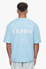 HEAVY OVERSIZE QUAD CRIME T-SHIRT BABY BLUE