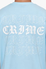 HEAVY OVERSIZE QUAD CRIME T-SHIRT BABY BLUE