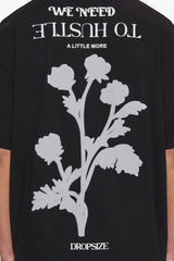 HEAVY OVERSIZE NEED TO HUSTLE  T-SHIRT BLACK