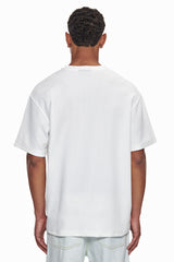 HEAVY OVERSIZE COTTON PATCH  T-SHIRT CREAM WHITE