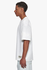 HEAVY OVERSIZE COTTON PATCH  T-SHIRT CREAM WHITE