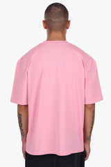 HEAVY OVERSIZE METAL PATCH BASIC T-SHIRT CANDY PINK
