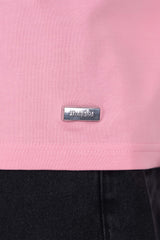 HEAVY OVERSIZE METAL PATCH BASIC T-SHIRT CANDY PINK