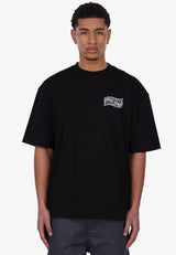 HEAVY OVERSIZE MIRRORED LOGO T-SHIRT BLACK