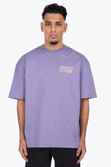 HEAVY OVERSIZE MIRRORED LOGO T-SHIRT GRANITE