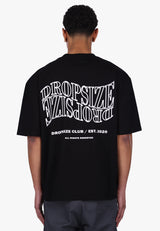 HEAVY OVERSIZE MIRRORED LOGO T-SHIRT BLACK