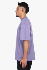 HEAVY OVERSIZE MIRRORED LOGO T-SHIRT GRANITE