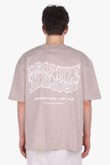 HEAVY OVERSIZE MIRRORED LOGO T-SHIRT PUMIC STONE