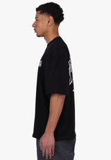 HEAVY OVERSIZE MIRRORED LOGO T-SHIRT BLACK