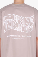 HEAVY OVERSIZE MIRRORED LOGO T-SHIRT PUMIC STONE