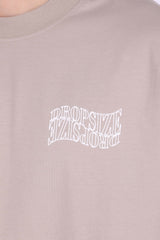 HEAVY OVERSIZE MIRRORED LOGO T-SHIRT PUMIC STONE