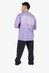 HEAVY OVERSIZE MIRRORED LOGO T-SHIRT GRANITE