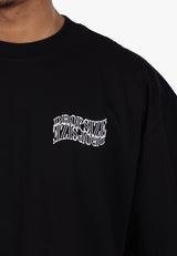HEAVY OVERSIZE MIRRORED LOGO T-SHIRT BLACK