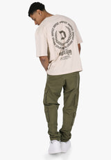 HEAVY OVERSIZE HUSTLE CLUB CIRCLE COCONUT MILK