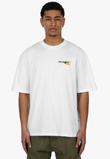HEAVY OVERSIZE ORANGE LEMONADE T-SHIRT CREAM WHITE