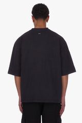 HEAVY OVERSIZE POCKET T-SHIRT ACID WASHED BLACK