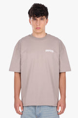 HEAVY OVERSIZE BIG PRINT T-SHIRT SIMPLY TAUPE