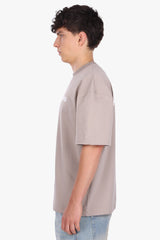 HEAVY OVERSIZE BIG PRINT T-SHIRT SIMPLY TAUPE