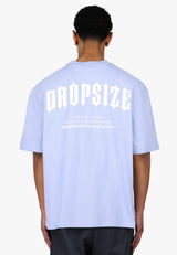 HEAVY OVERSIZE BIG PRINT T-SHIRT VINTAGE BLUE