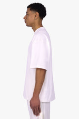 SIDE RIB T-SHIRT CREAM WHITE