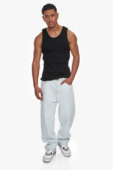 RIB TANK TOP BLACK