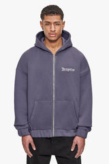 SUPER HEAVY OVERISZE BLANK ZIP HOODIE GRANITE