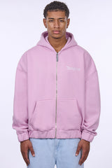 HEAVY OVERSIZE EMBO ZIP HOODIE LILAC