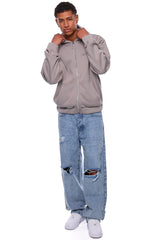 HEAVY OVERSIZE EMBO ZIP HOODIE WET WEATHER