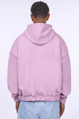 HEAVY OVERSIZE EMBO ZIP HOODIE LILAC