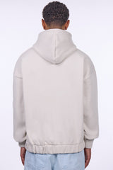 HEAVY OVERSIZE EMBO ZIP HOODIE WHITE ONYX