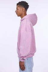 HEAVY OVERSIZE EMBO ZIP HOODIE LILAC