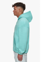 SUPER HEAVY OVERISZE BLANK ZIP HOODIE TURQUOISE