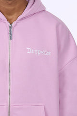 HEAVY OVERSIZE EMBO ZIP HOODIE LILAC