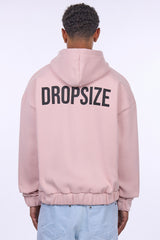 HEAVY OVERSIZE HD PRINT ZIP HOODIE LOTUS