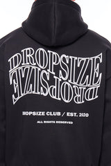 HEAVY OVERSIZE MIRRORED LOGO ZIP-HOODIE BLACK