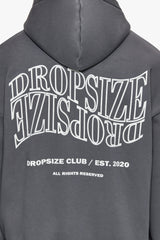 HEAVY OVERSIZE MIRRORED LOGO ZIP-HOODIE GREY